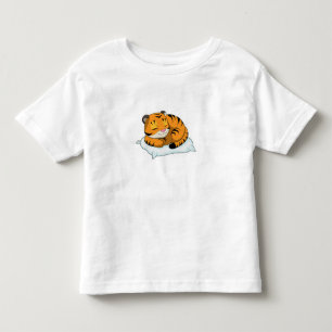T-shirt Pour Les Tous Petits Tigre au coucher avec Coussin