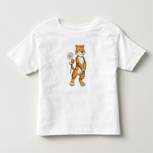 T-shirt Pour Les Tous Petits Tigre avec Daisy Flower (Devant)