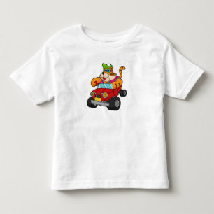 T-shirt Pour Les Tous Petits Tigre avec voiture