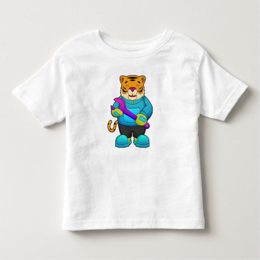 T-shirt Pour Les Tous Petits Tigre comme mécanique avec clé (Devant)