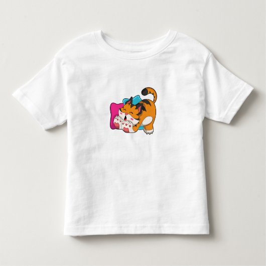 T-shirt Pour Les Tous Petits Tigre fatigué (Devant)
