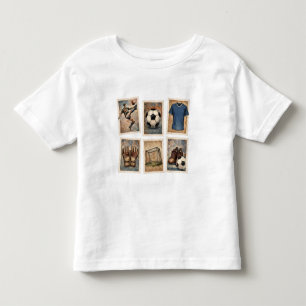 T-shirt Pour Les Tous Petits Timbres de football vintage Collection de football