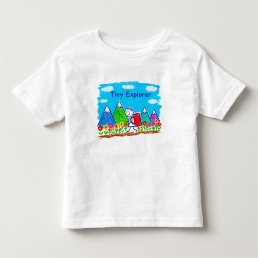 T-shirt Pour Les Tous Petits Tiny Explorer Stick Figure Hiking Illustration (Devant)