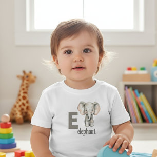 T-shirt Pour Les Tous Petits Tiny Trunk Treasures : Elephant Alphabet Tee