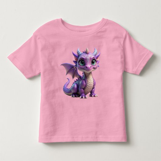 T-shirt Pour Les Tous Petits Tissu de Dragon Bébé Violet (Devant)