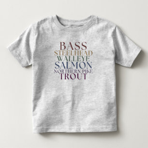 T-shirt Pour Les Tous Petits Toddler Fishing Michigan Thème Tee