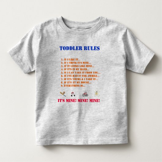 T-shirt Pour Les Tous Petits Toddler Rules Tee (Devant)