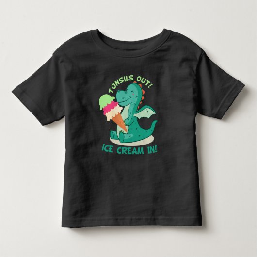 T-shirt Pour Les Tous Petits Tonsillectomie Chirurgie Tonsils out Glace Cream i (Devant)