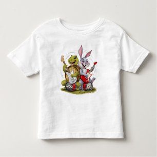T-shirt Pour Les Tous Petits Tortoise et le rocher et le rouleau de lièvre