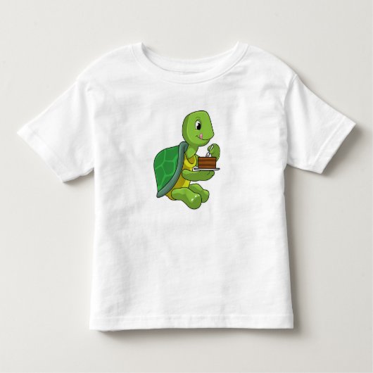 T-shirt Pour Les Tous Petits Tortue au gâteau (Devant)