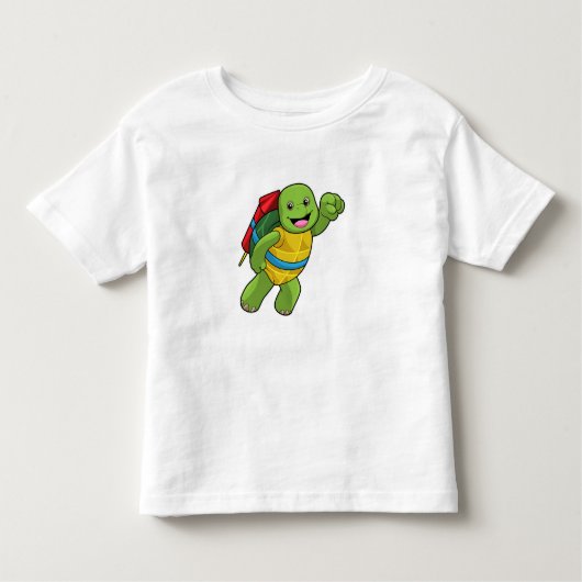T-shirt Pour Les Tous Petits Tortue au volant avec fusée (Devant)