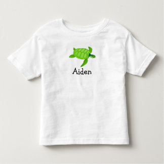 T-shirt Pour Les Tous Petits Tortue de mer mignonne personnalisée avec le nom