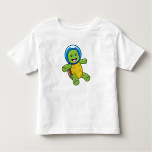 T-shirt Pour Les Tous Petits Tortue en astronaute avec boule de verre