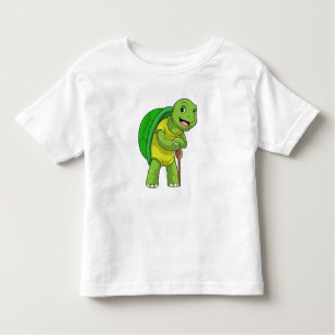 T-shirt Pour Les Tous Petits Tortue en tant que pensionné avec bâton de marche