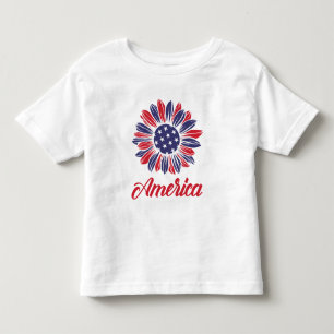 T-shirt Pour Les Tous Petits Tournesol américain patriotique