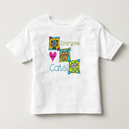 T-shirt Pour Les Tous Petits Tout le monde aime les chats (Devant)