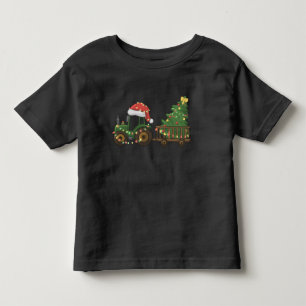 T-shirt Pour Les Tous Petits Tracteur de Noël avec agriculteur d'arbre Ferme