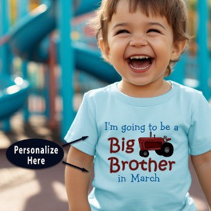 T-shirt Pour Les Tous Petits Tracteur rouge Big Brother personnalisé