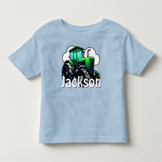 T-shirt Pour Les Tous Petits Tracteur vert personnalisé (Devant)
