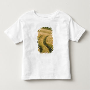 T-shirt Pour Les Tous Petits Tracteurs à travers le blé, Toscane, Italie