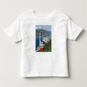 T-shirt Pour Les Tous Petits Tram affiche de Vintage voyage au-dessus de