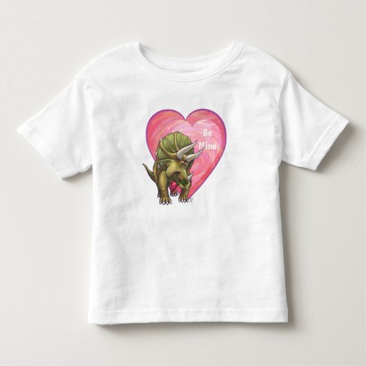 T-shirt Pour Les Tous Petits Tricératops amoureux Saint Valentin (Devant)