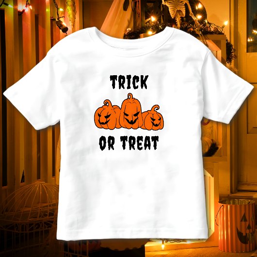 T-shirt Pour Les Tous Petits Tricoter Ou Traiter Citrouilles Éffrayants Hallowe
