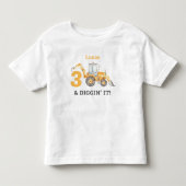 T-shirt Pour Les Tous Petits Trois & Fou de Creuser Construction 3e Anniversair (Devant)