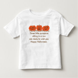 T-shirt Pour Les Tous Petits Trois petites chemises Halloween citrouilles