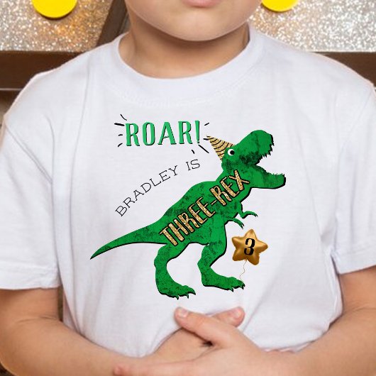 T-shirt Pour Les Tous Petits Trois-Rex Dinosaure 3e Anniversaire