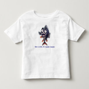 T-shirt Pour Les Tous Petits Trop mignon pour nager – Drôle de poisson dessin a