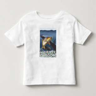 T-shirt Pour Les Tous Petits Truite pêchant la section transversale - rivière