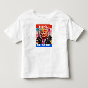 T-SHIRT POUR LES TOUS PETITS TRUMP 2024 DRILL BABY DRILL