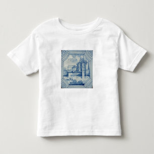 T-shirt Pour Les Tous Petits Tuile de Delft montrant un pont-levis au-dessus