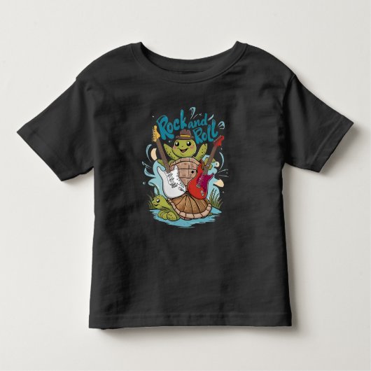 T-shirt Pour Les Tous Petits Turtle Jam Session Rock Et Roll (Devant)