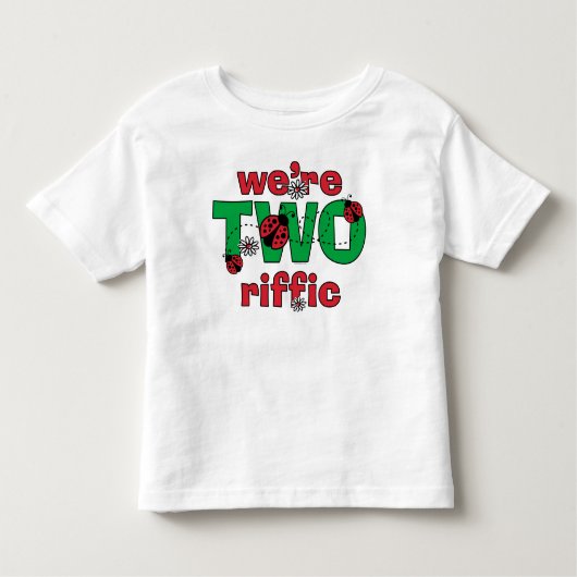 T-shirt Pour Les Tous Petits TWOriffic Ladybug Twins 2e anniversaire (Devant)