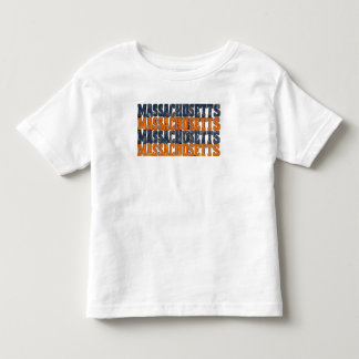 T-shirt Pour Les Tous Petits Typographie Empilée Vintage Massachusetts en Distr