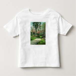 T-shirt Pour Les Tous Petits Un arbre tombé à la scène de parc de région boisée