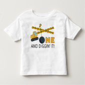 T-shirt Pour Les Tous Petits Un et fouisseur Construction Anniversaire (Devant)