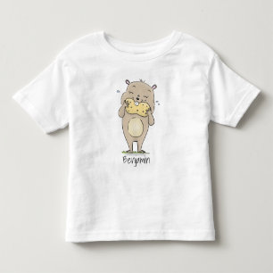 T-shirt Pour Les Tous Petits Un joli hamster souriant avec un dessin animé d'ar