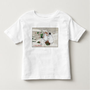 T-shirt Pour Les Tous Petits Un joyeux ChristmasPeople tenant des porcelets