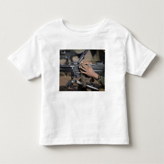 T-shirt Pour Les Tous Petits Un Marine charge une mitrailleuse M-240G (Devant)