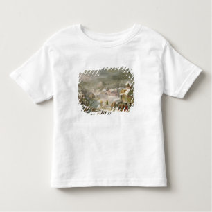 T-shirt Pour Les Tous Petits Un paysage d'hiver avec des voyageurs sur un