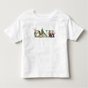 T-shirt Pour Les Tous Petits Un premier anniversaire 1er Woodland mignonne Todd