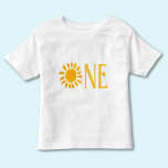 T-shirt Pour Les Tous Petits Une aquarelle Boho 1er anniversaire bébé<br><div class="desc">Le t-shirt de ce mignon bébé est orné d'un soleil aquarelle et d'une typographie jaune élégante. Ça dit UN.</div>