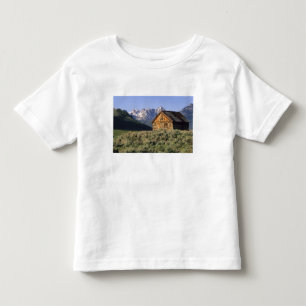 T-shirt Pour Les Tous Petits Une cabane en rondins et les montagnes Sawtooth en