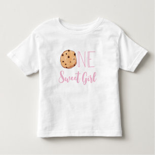 T-shirt Pour Les Tous Petits Une douce fille Cookie Rose Anniversaire
