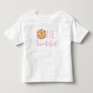 T-shirt Pour Les Tous Petits Une Douce Fille Gâteau D'anniversaire Rose Cookie