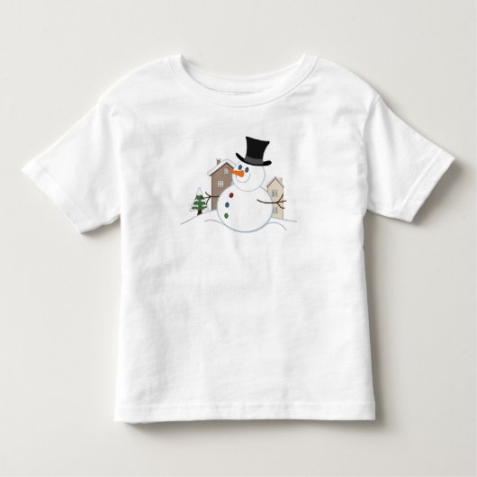 T-shirt Pour Les Tous Petits Une joyeuse illustration de Noël Snowman (Devant)