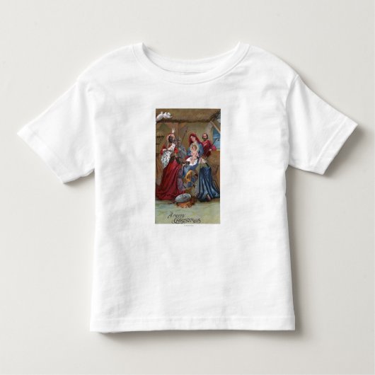 T-shirt Pour Les Tous Petits Une joyeuse scène de ChristmasNativity (Devant)